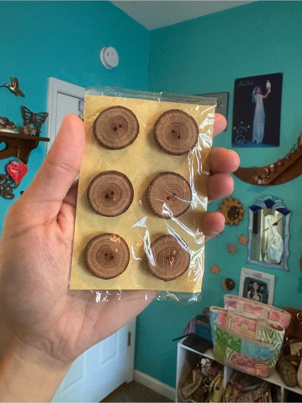 Vintage Tasmanian Banksia Serrata Wood Buttons (Set of 6)